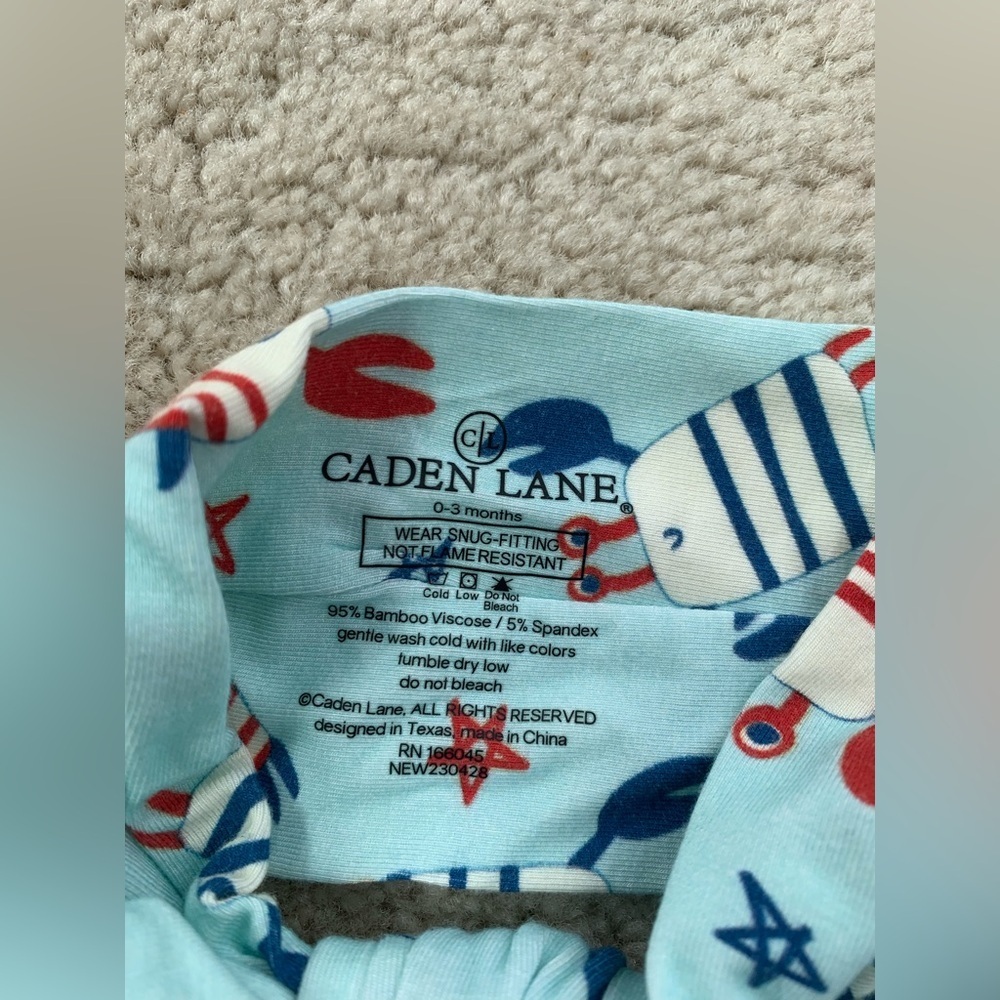 Caden Lane Size 18-24 Months Red, White, Blue Crab Swimsuit & Bamboo Headband - Picture 8 of 8